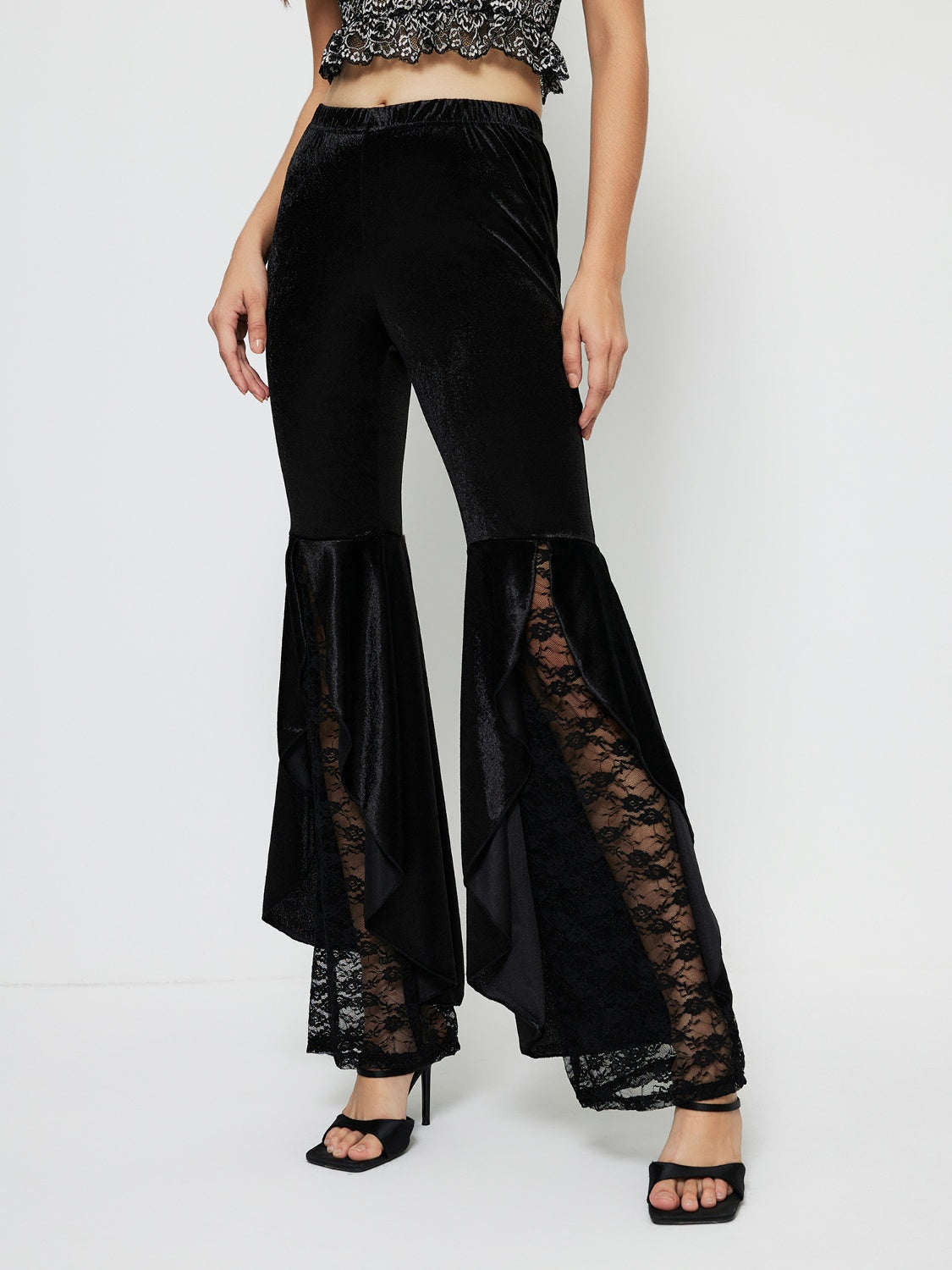 High Waist Lace Flare Pants