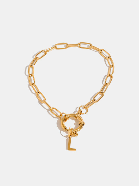 18K Gold-Plated Stainless Steel Letter L Bracelet