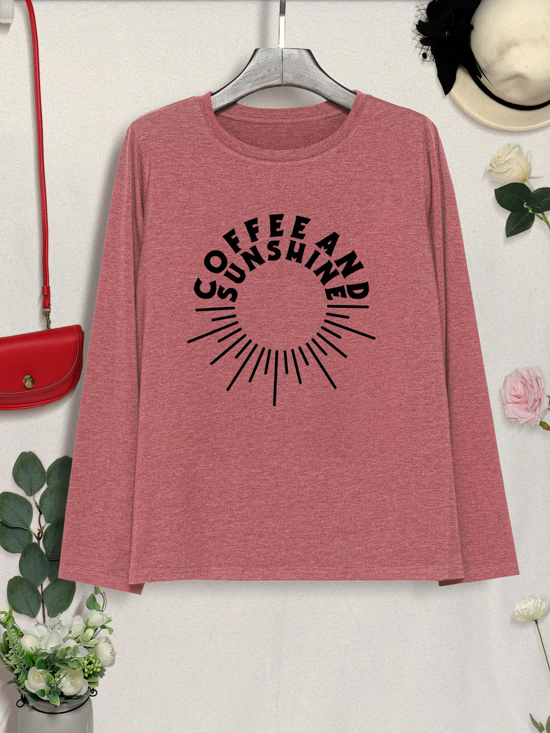 COFFEE AND SUNSHINE Camiseta de manga larga con cuello redondo