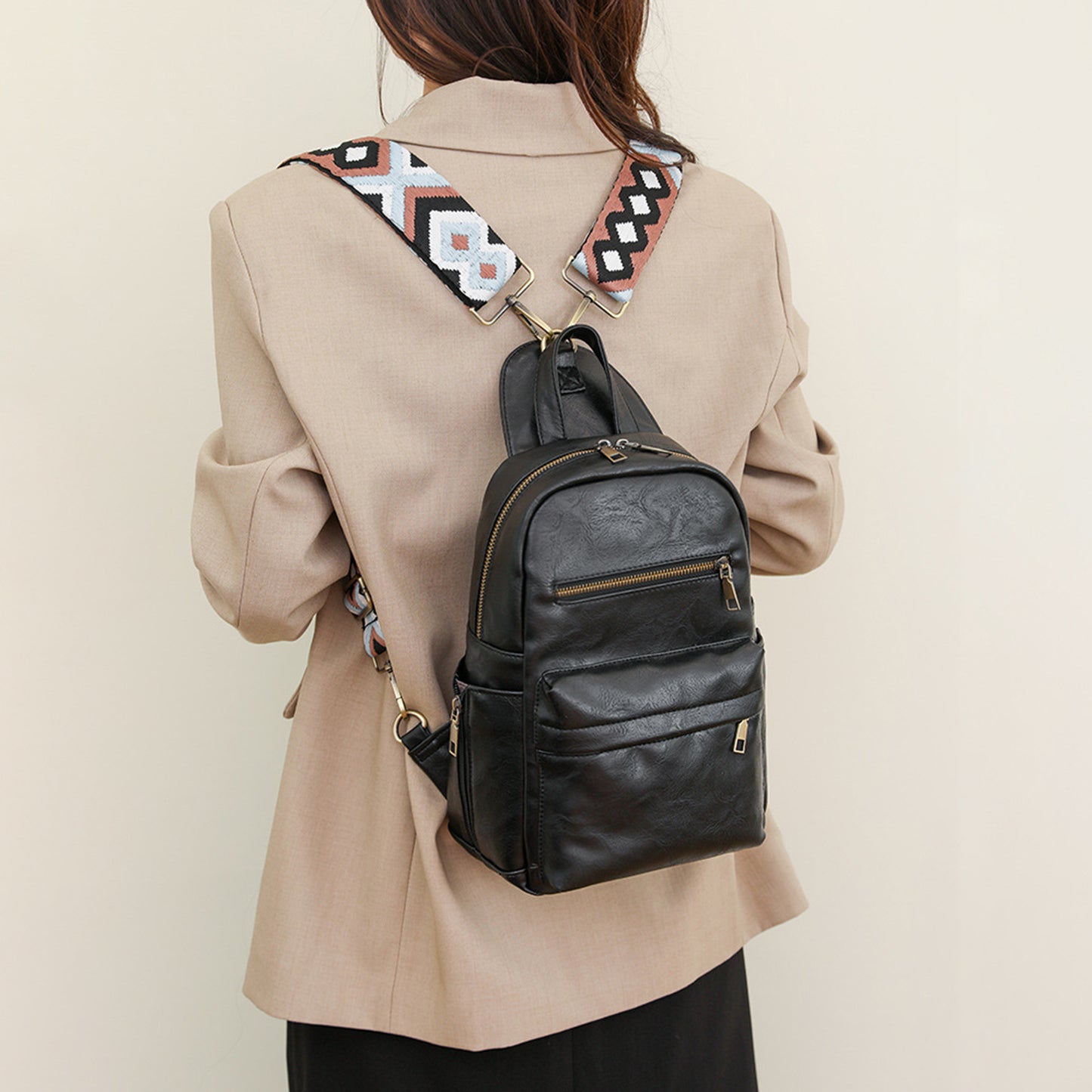 Medium PU Leather Backpack