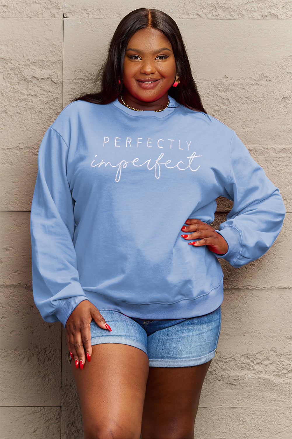 Simply Love Full Size Graphic Round Neck Sweatshirt