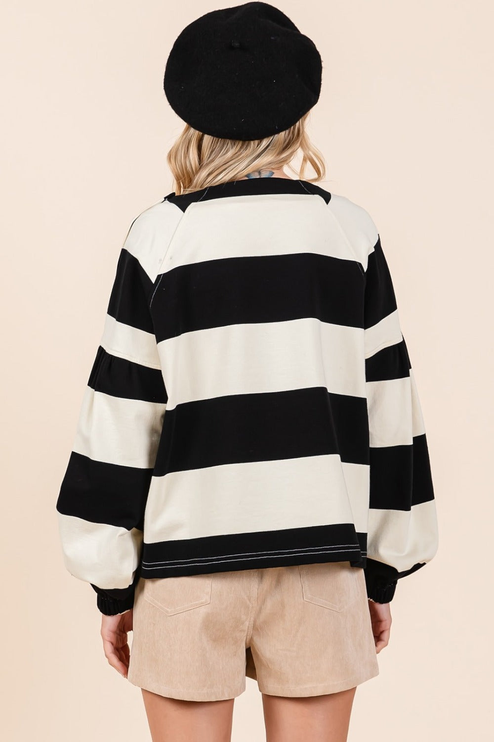 Mittoshop Striped Snap Shoulder Long Sleeve T-Shirt