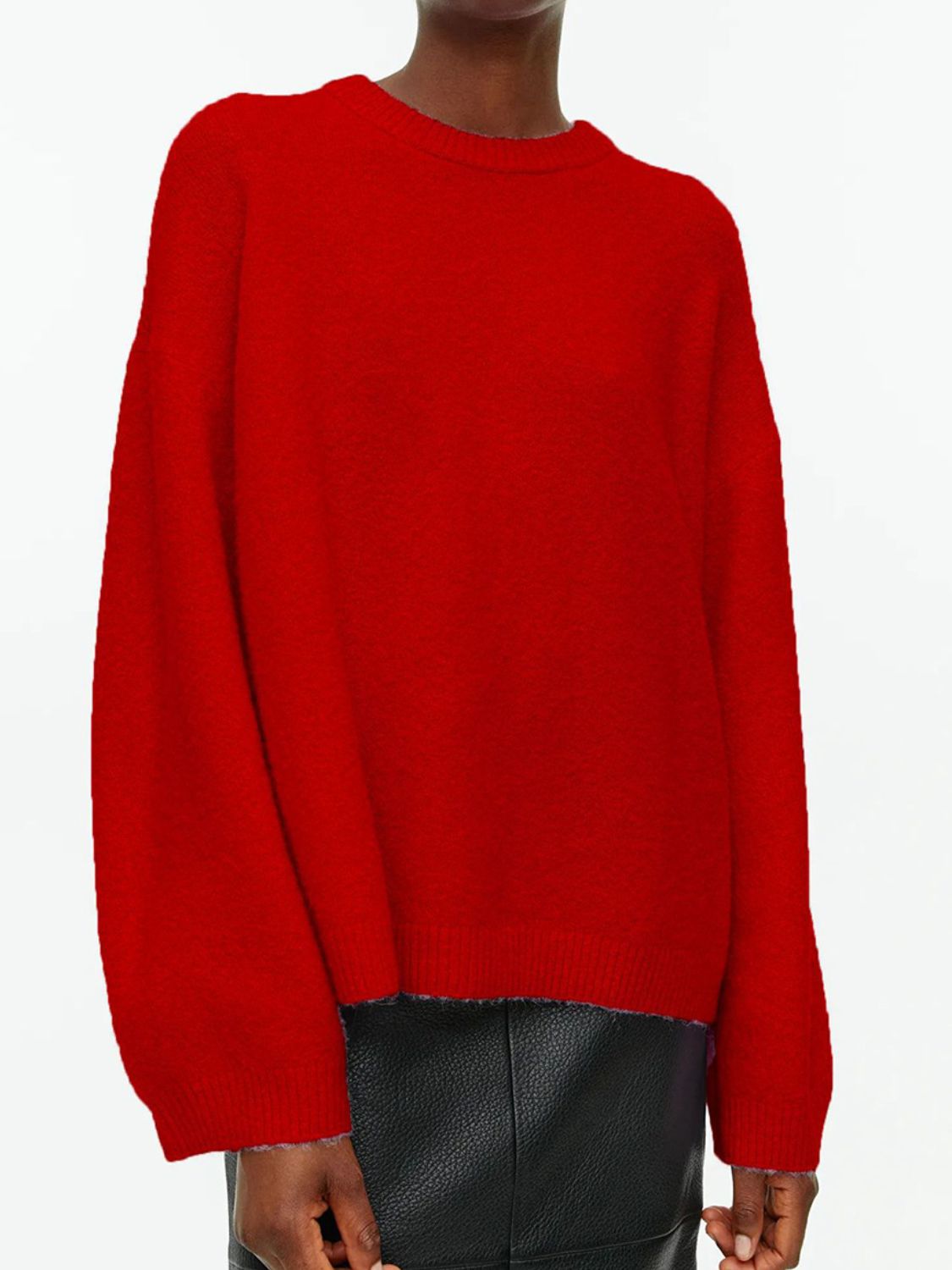 Round Neck Drop Shoulder Sweater