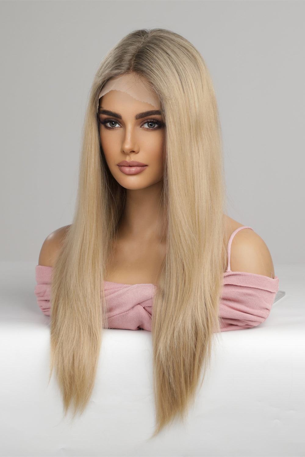 13*2 "Lace Front Perücken Synthetische Lange Gerade 24'' 150% Dichte