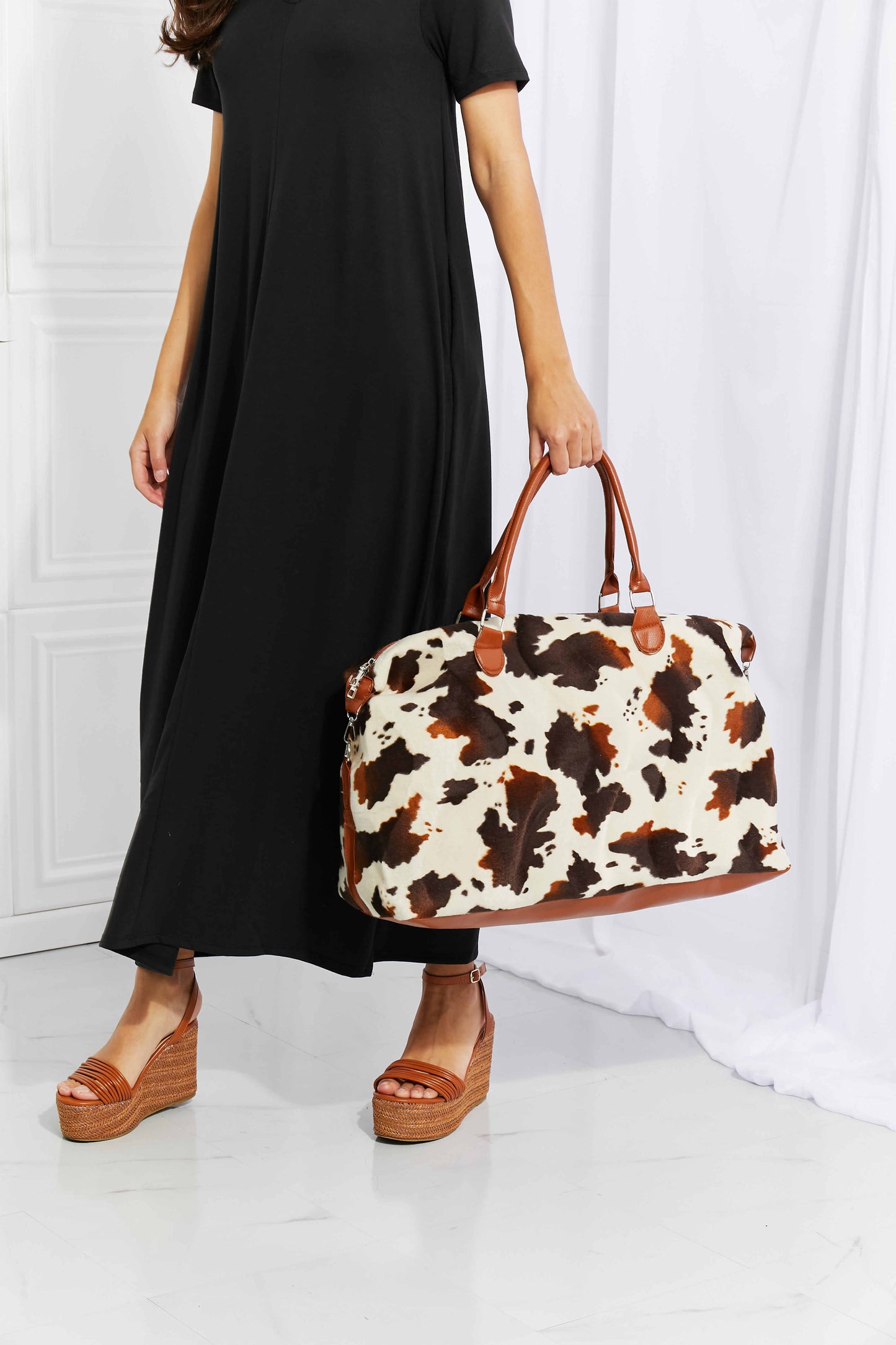 Plüsch-Weekendertasche mit Animalprint