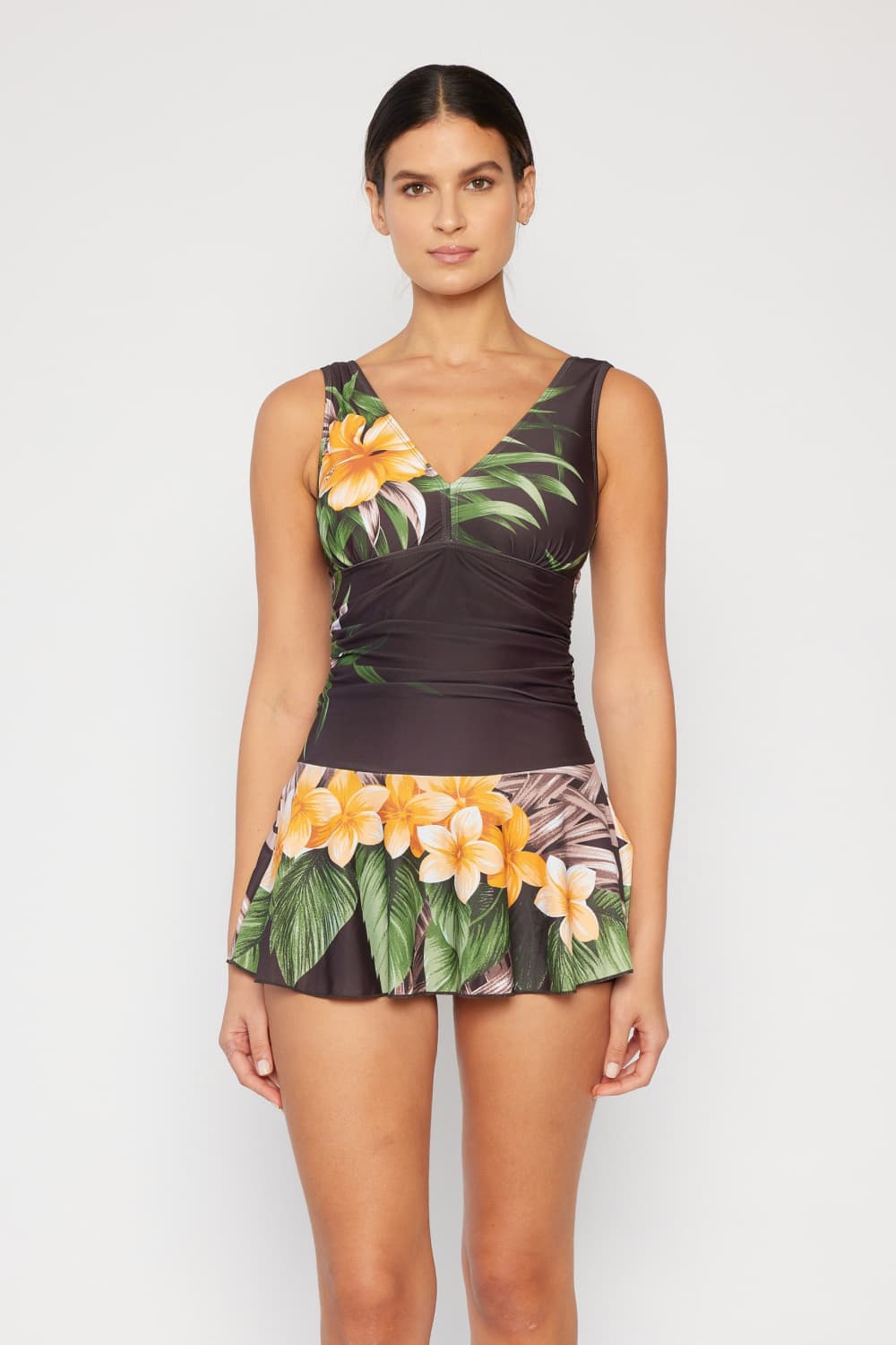 Marina West Swim – Clear Waters – Badekleid in voller Größe in Aloha-Braun