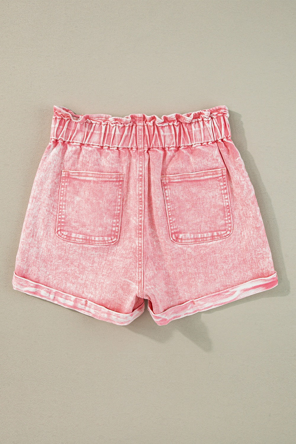 Jeansshorts mit Paperbag-Taille