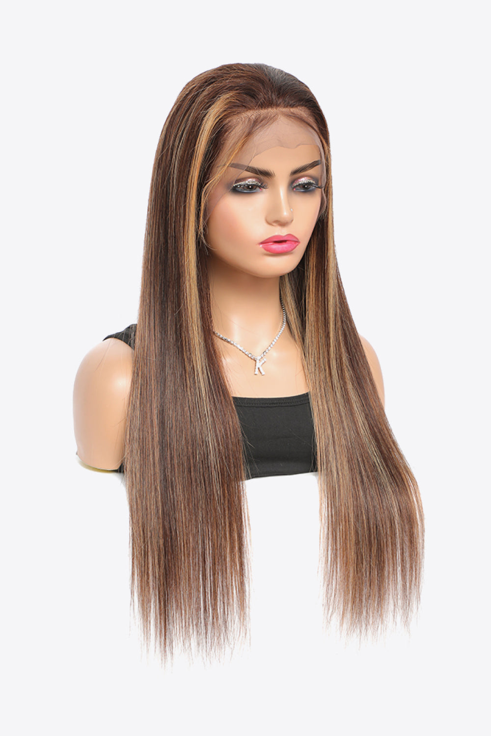 18" 160g Highlight Ombre #P4/27 13x4 Lace Front Perücken Echthaar 150% Dichte