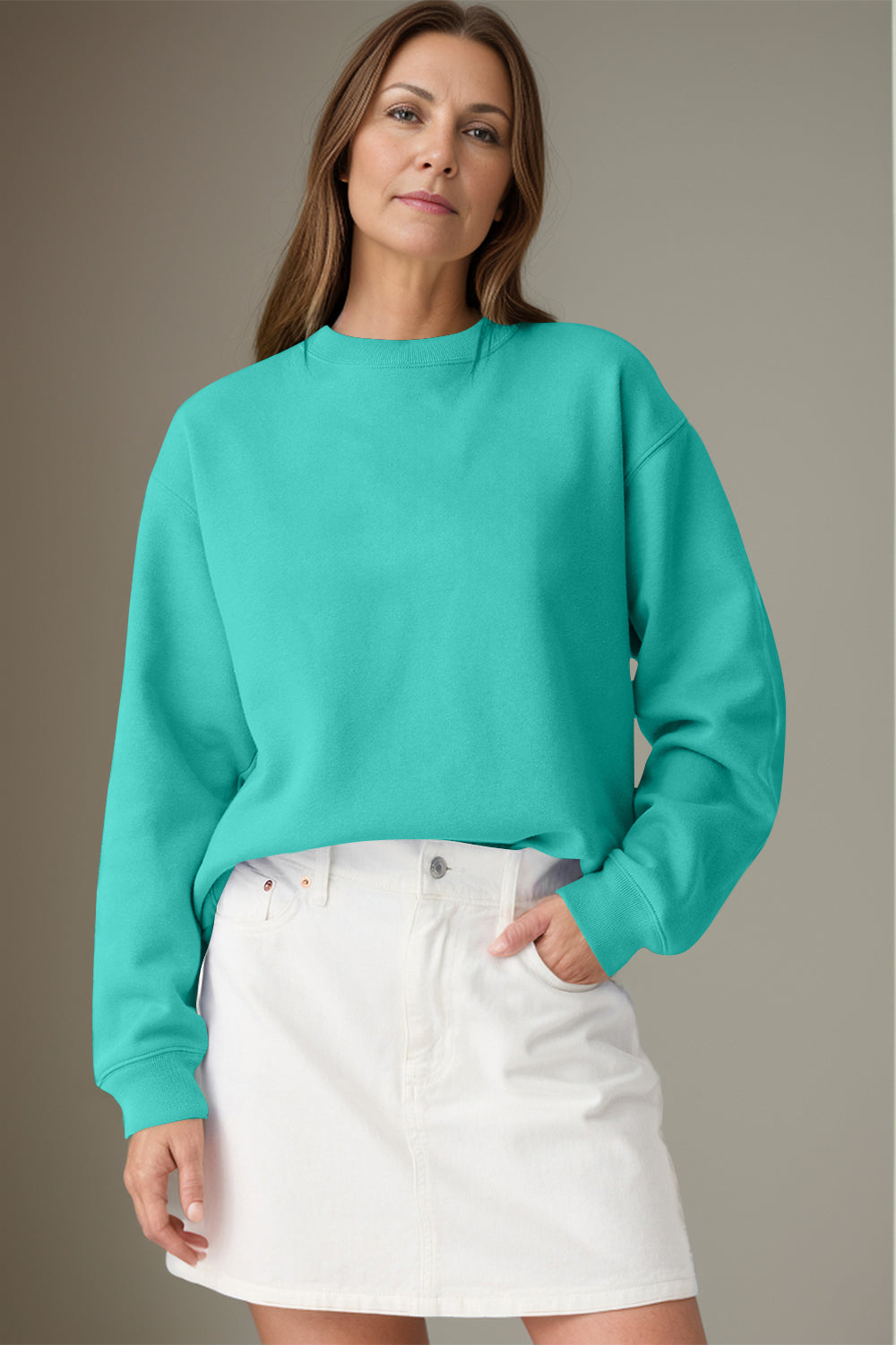 Round Neck Long Sleeve Sweatshirt