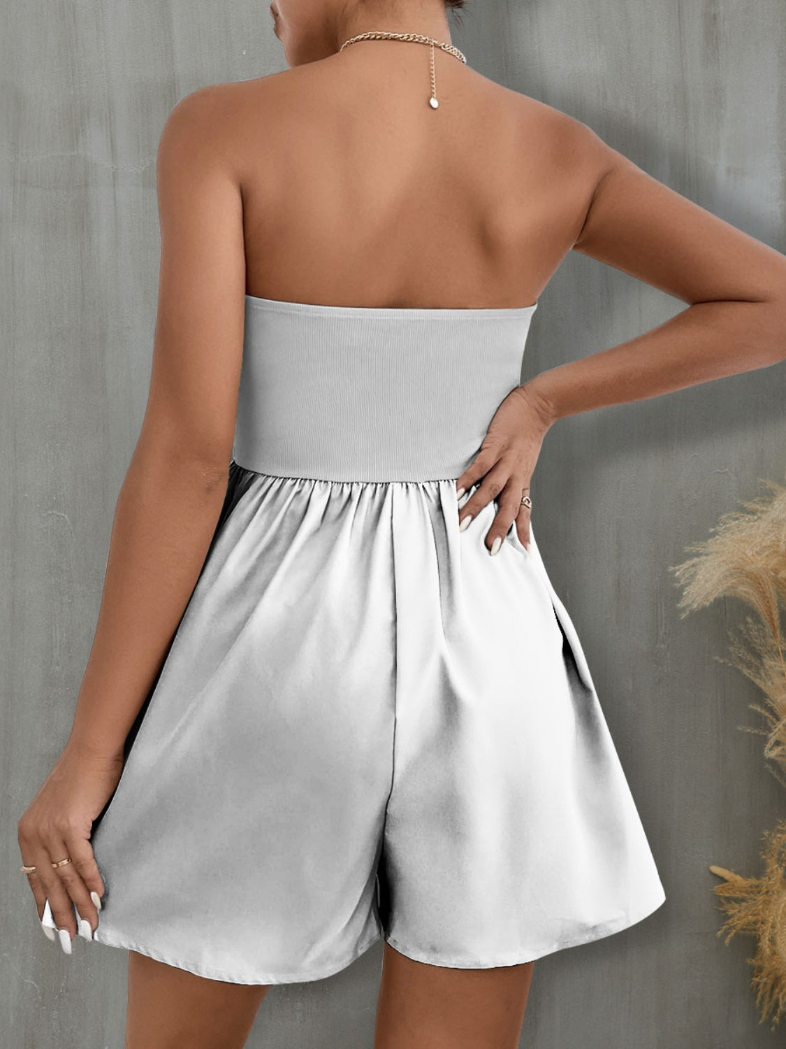 Pocketed Tube Wide Leg Romper