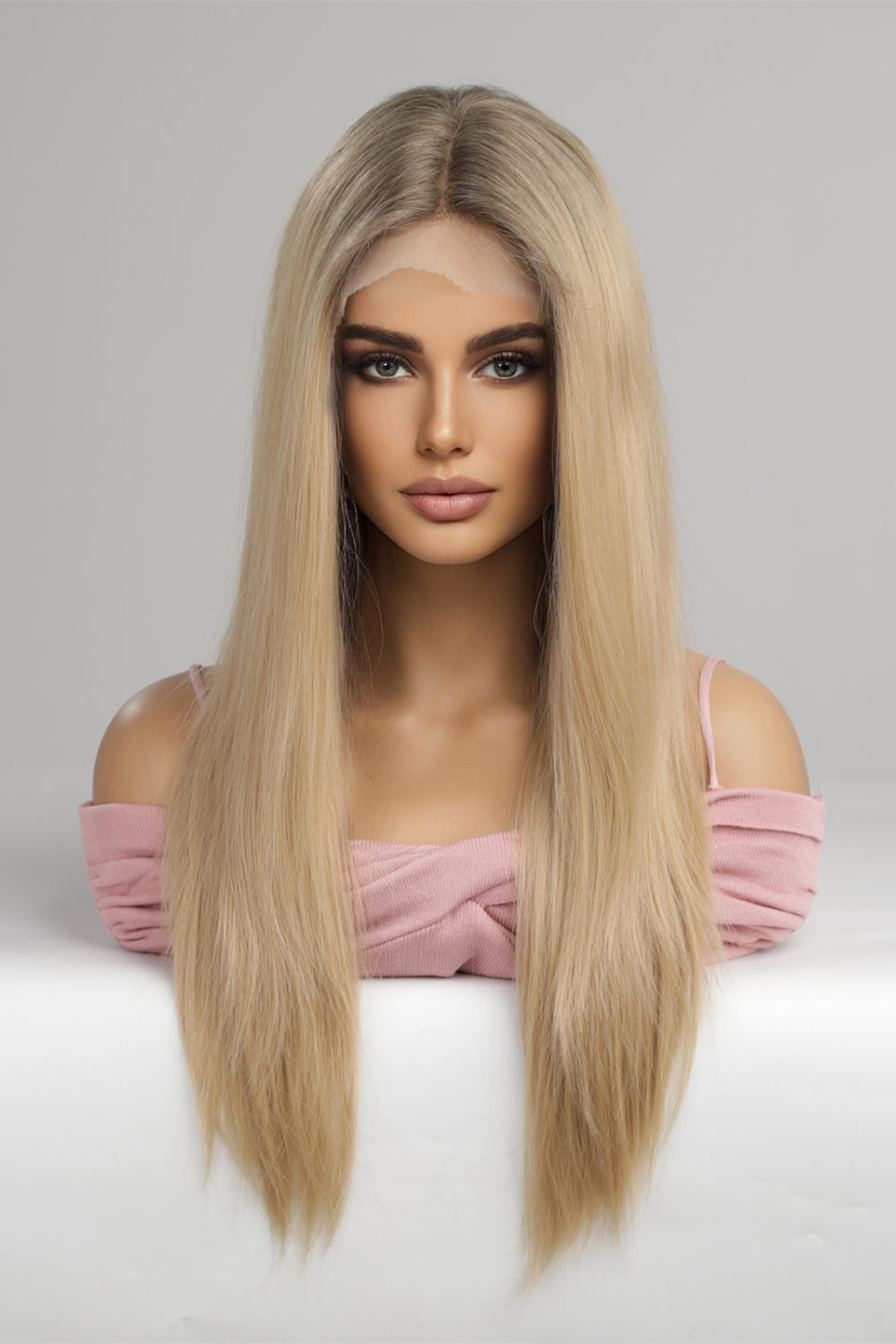 13*2 "Lace Front Perücken Synthetische Lange Gerade 24'' 150% Dichte