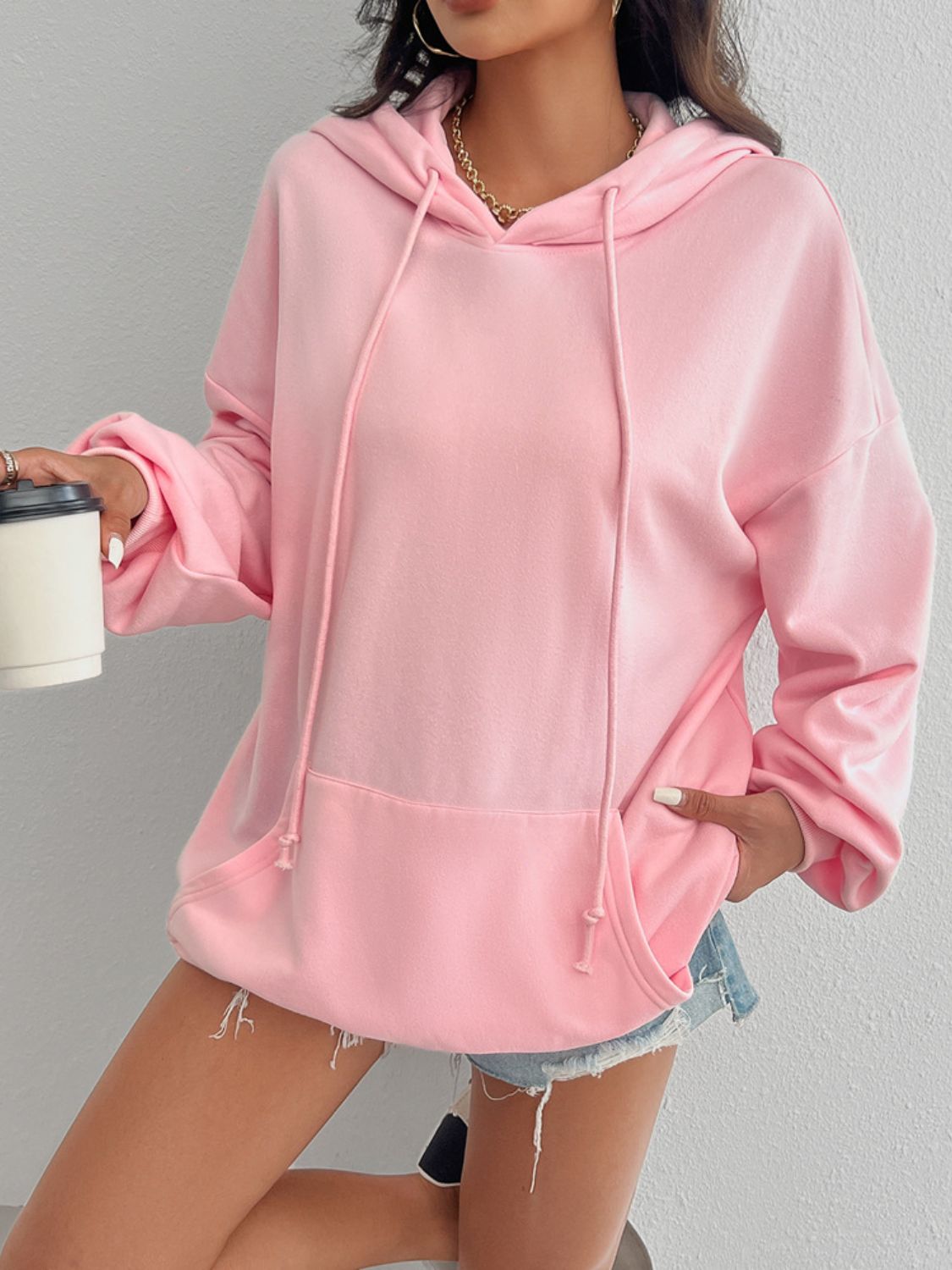 Devine Drawstring Long Sleeve Hoodie