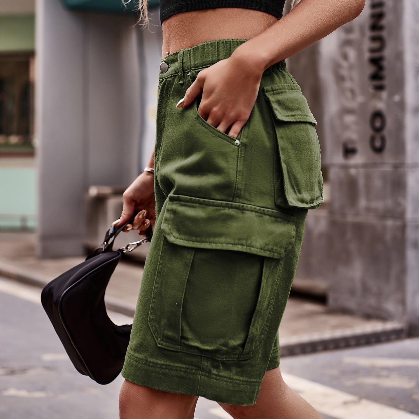 Denim-Cargo-Shorts mit Taschen