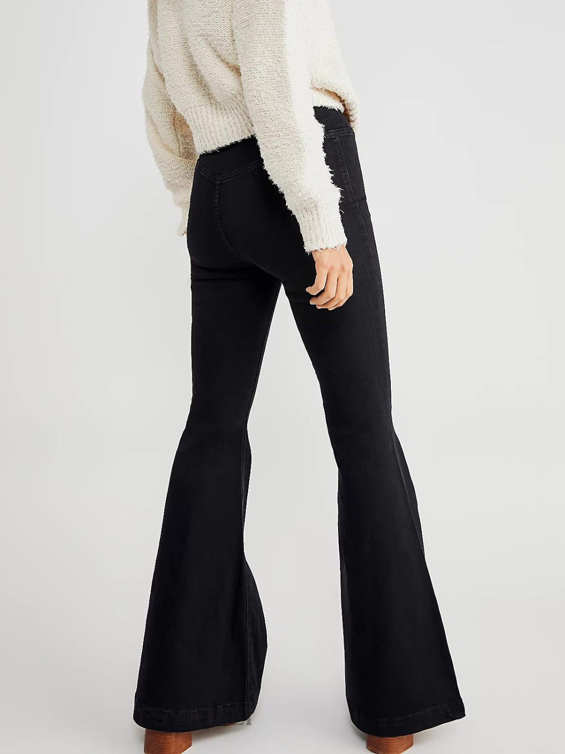 Asymmetric Waist Flare Jeans