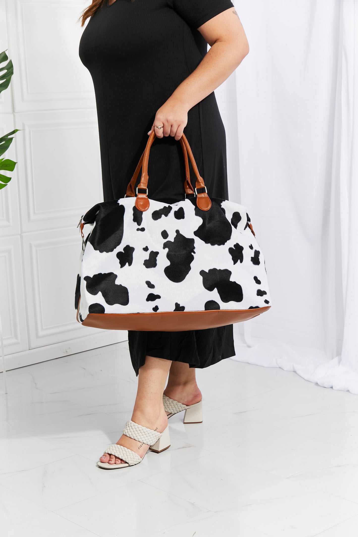 Plüsch-Weekendertasche mit Animalprint