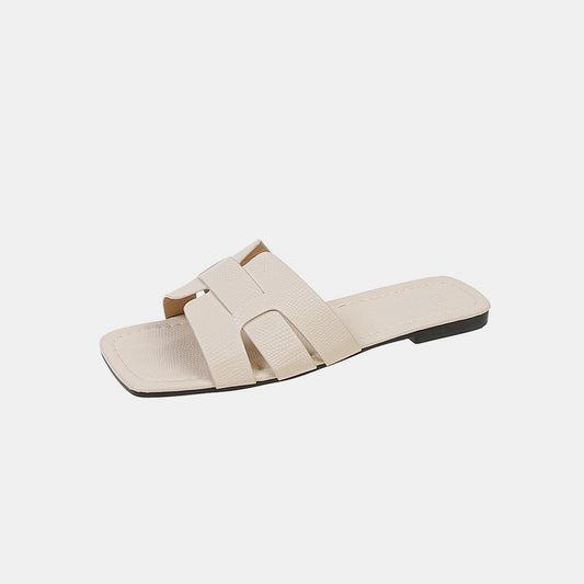 Sandalen aus PU-Leder mit offener Spitze