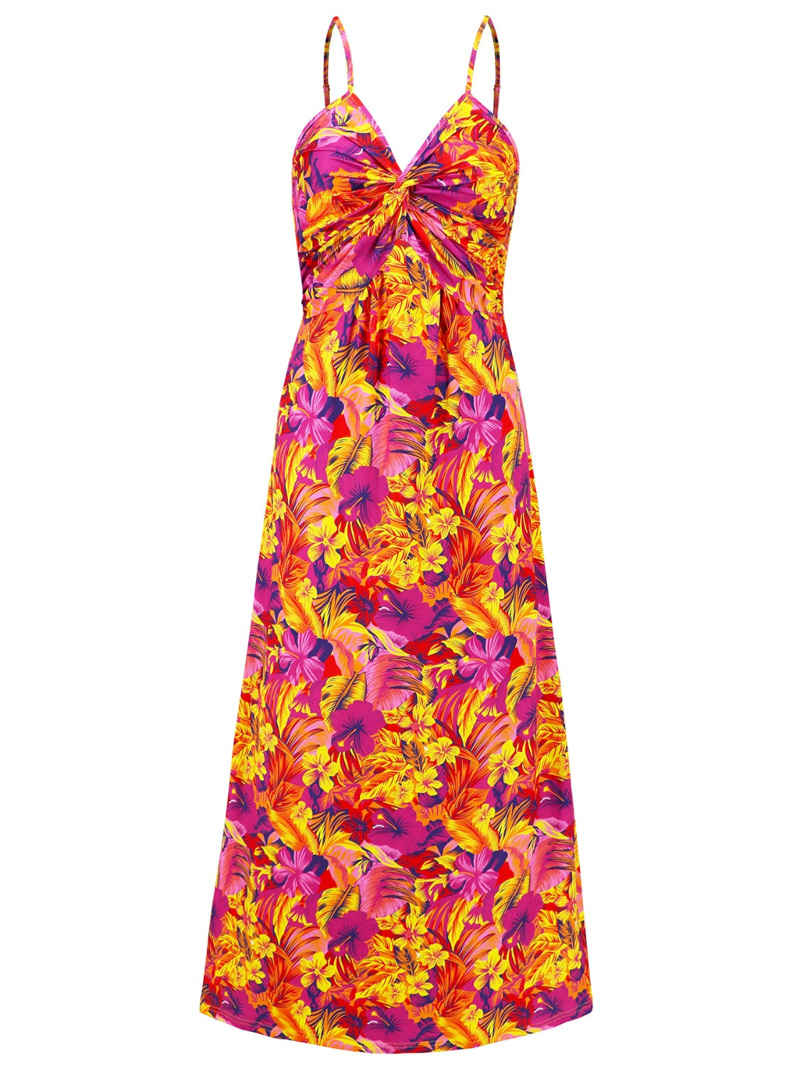 Camisole-Kleid mit V-Ausschnitt und Print