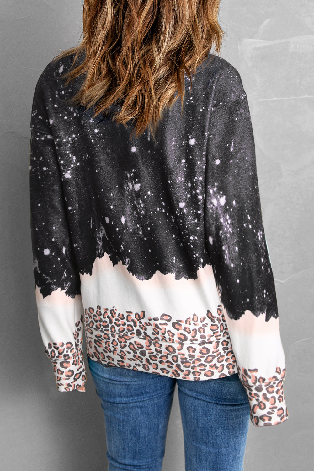 MAMA'S VALENTINE Leopard Round Neck Sweatshirt