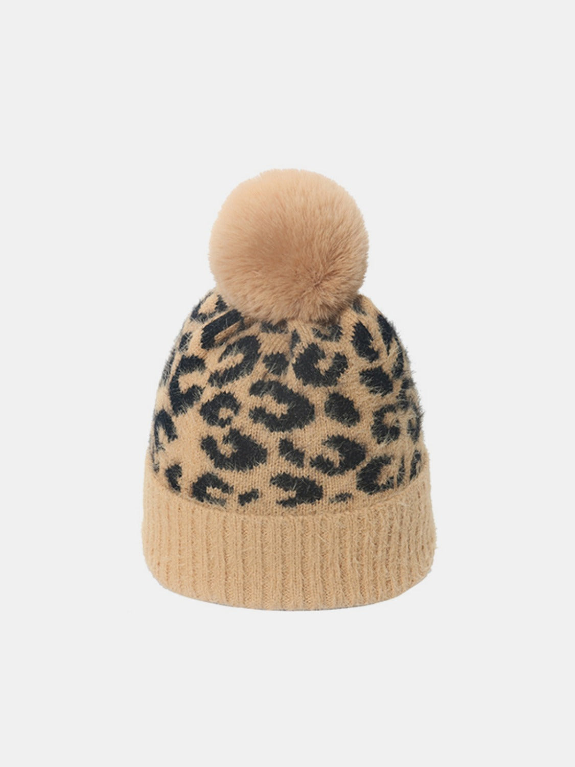 Thermal Leopard Hat with Pompom