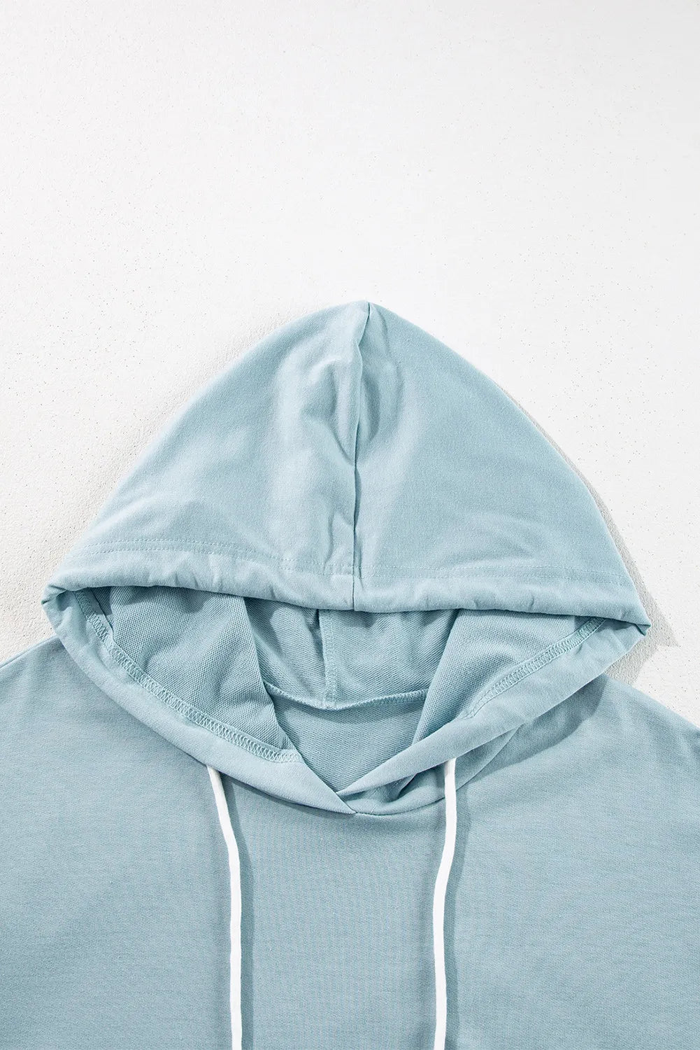 Drawstring Ruffled Dropped Shoulder Long Sleeve Hoodie