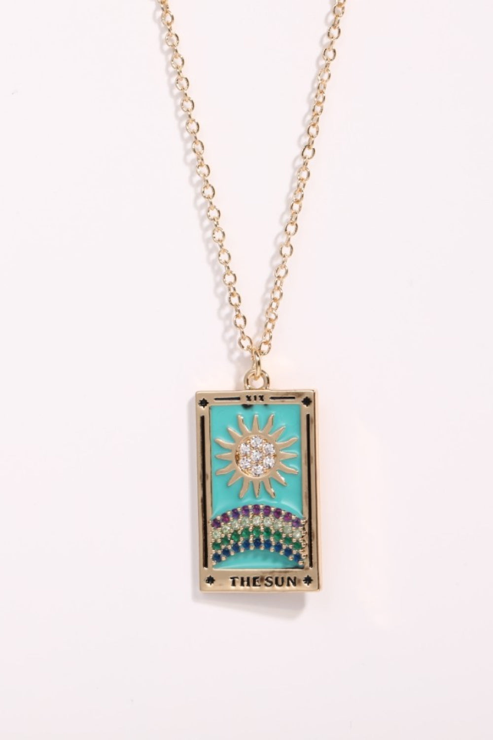 Collar de acero inoxidable con colgante de carta de tarot