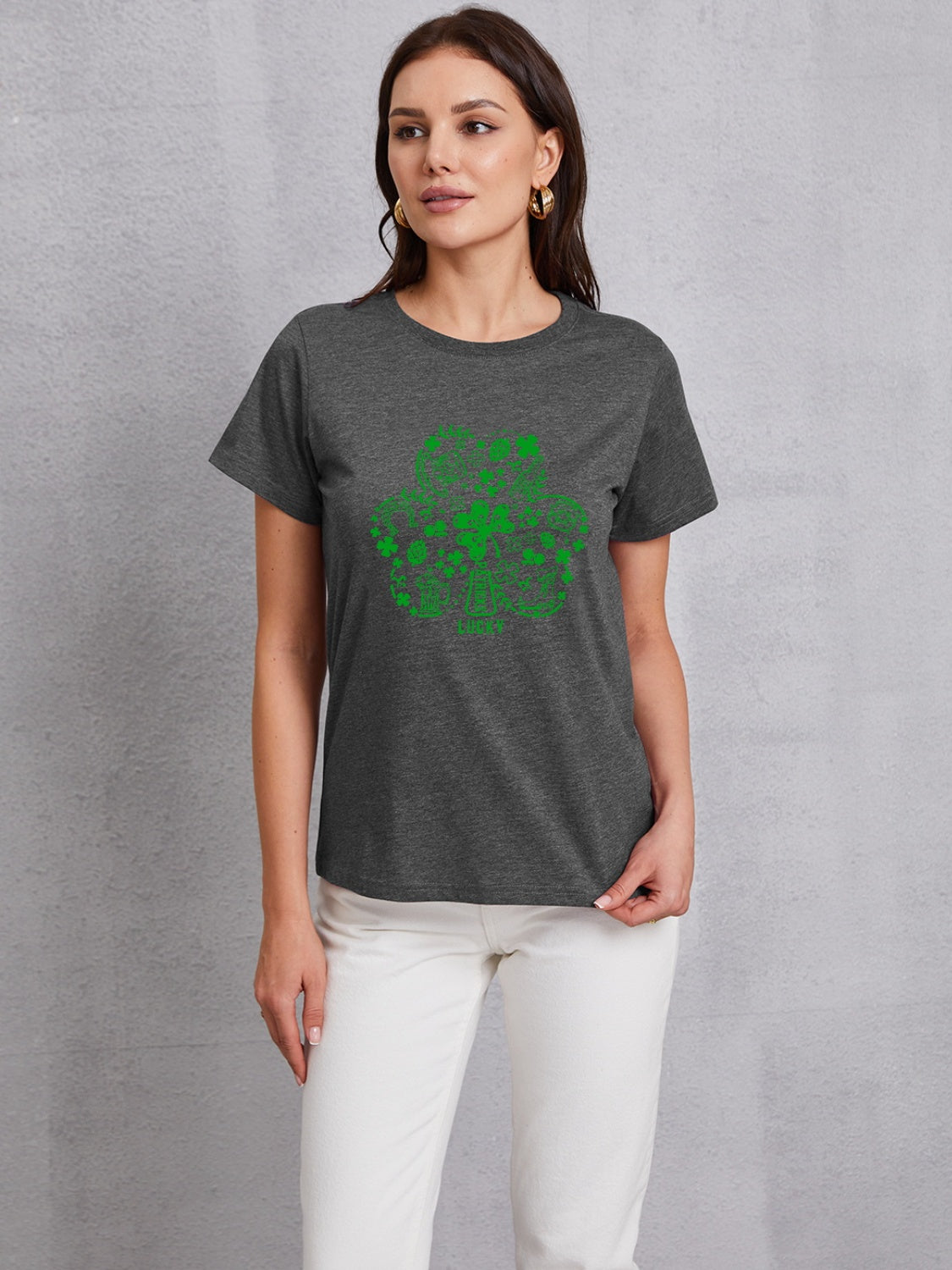 Lucky Clover Round Neck T-Shirt