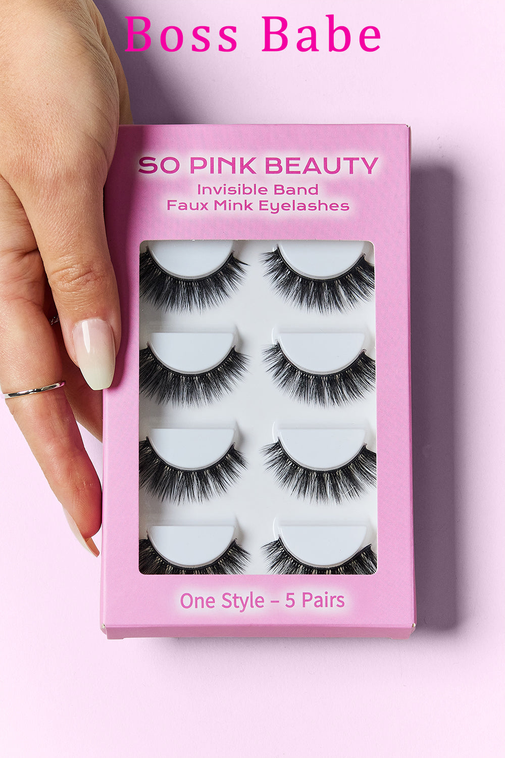 SO PINK BEAUTY Wimpern aus künstlichem Nerz, 5 Paar