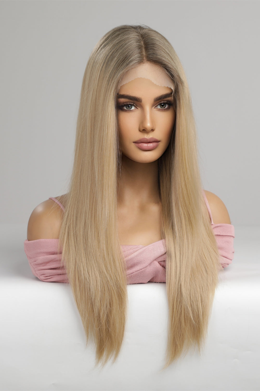 13*2 "Lace Front Perücken Synthetische Lange Gerade 24'' 150% Dichte