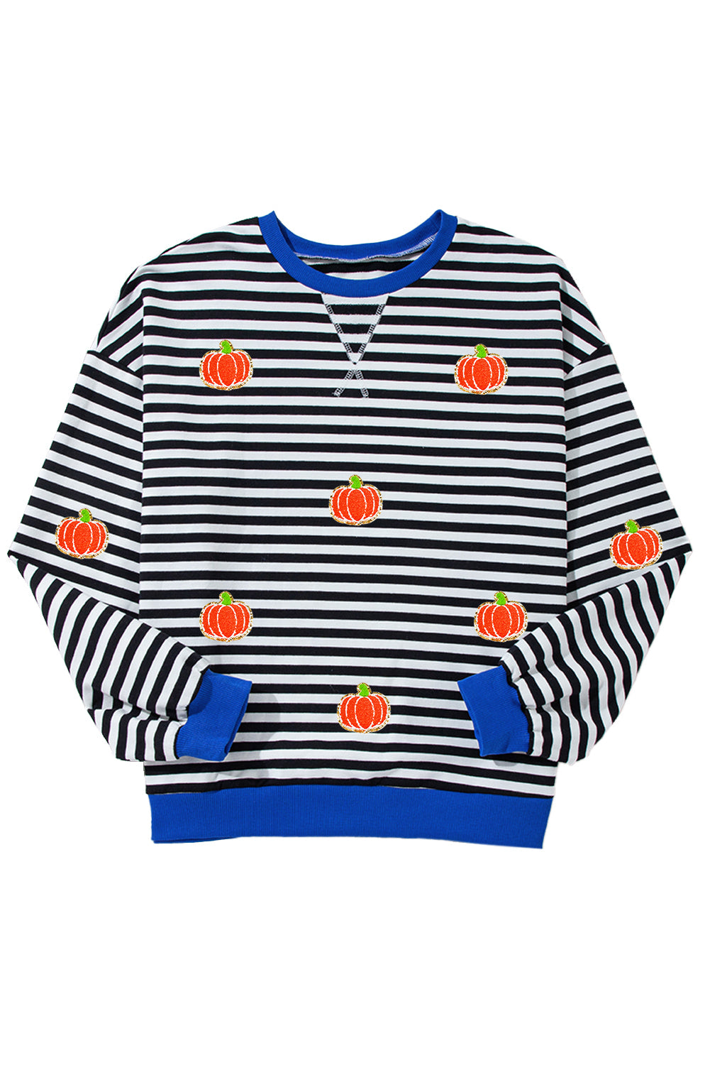 Pumpkin Striped Long Sleeve Sweatshirt