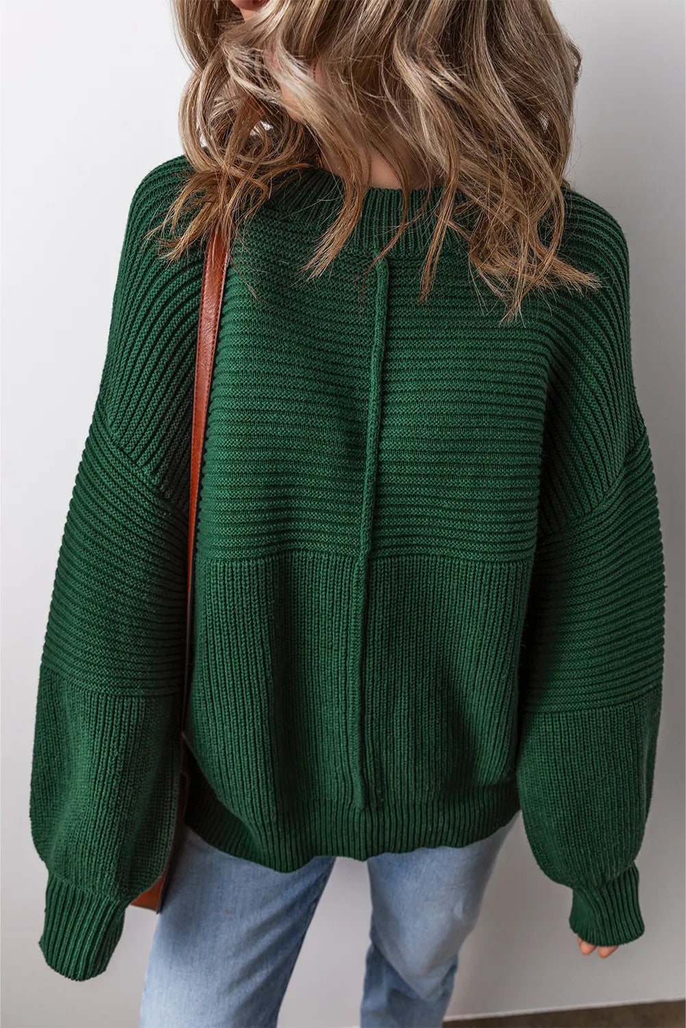 Round Neck Dropped Shoulder Sweater