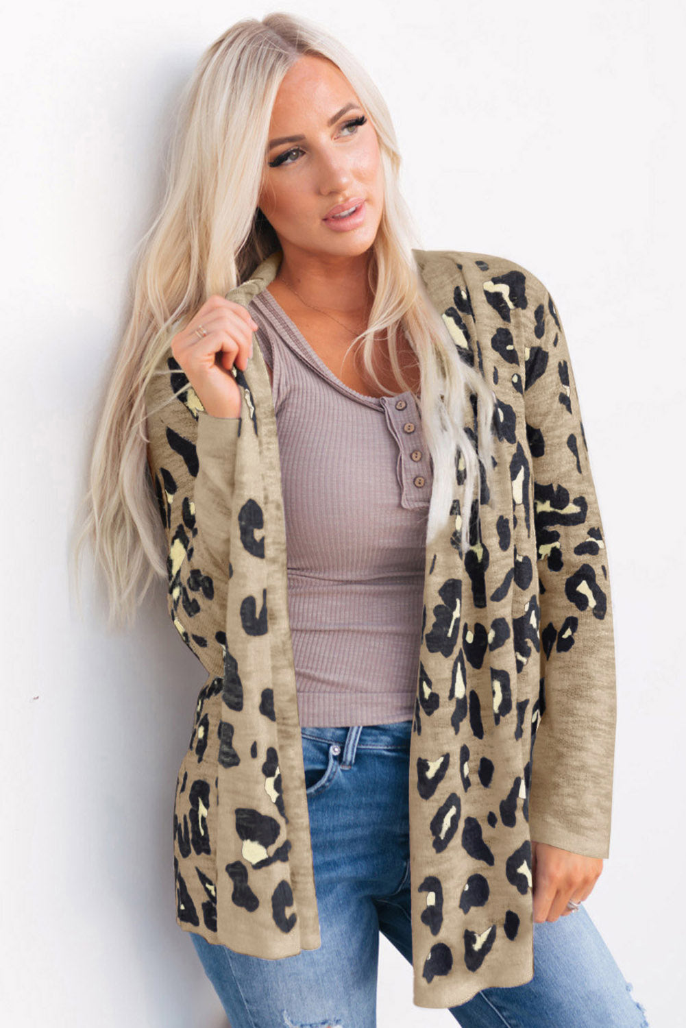 Printed Long Sleeve Cardigan