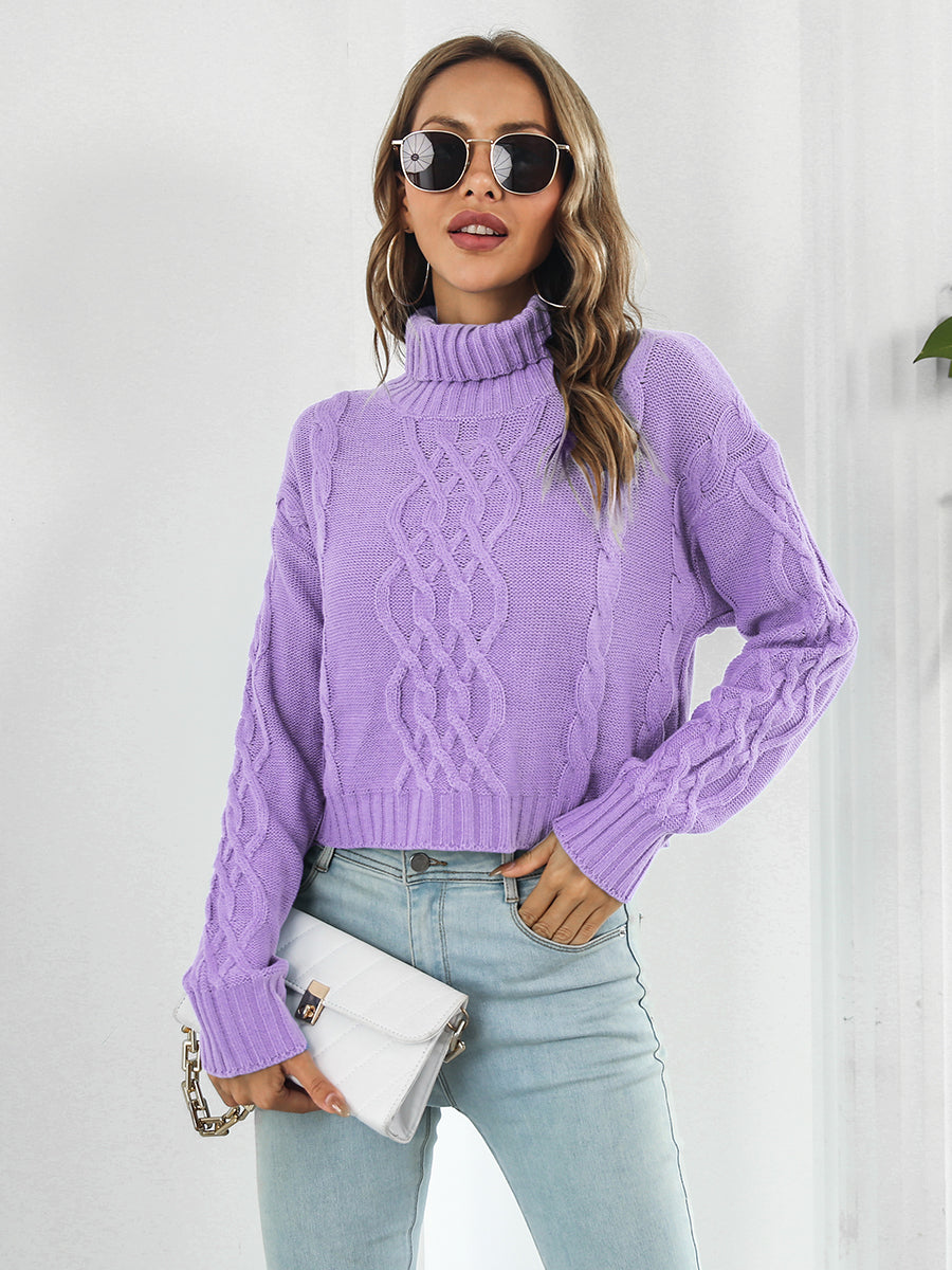 Turtleneck Dropped Shoulder Sweater