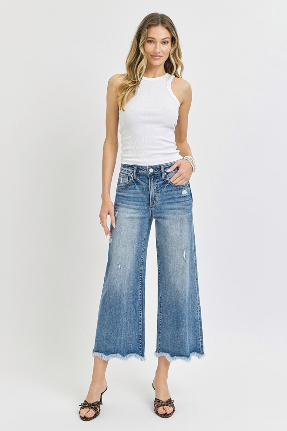 Risen High Rise Cropped Flare Jeans