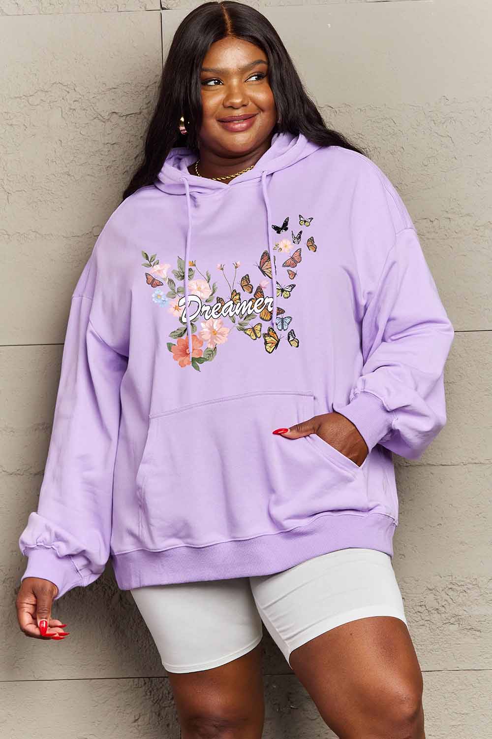 Simply Love Simply Love Full Size Dropped Shoulder DREAMER Graphic Hoodie