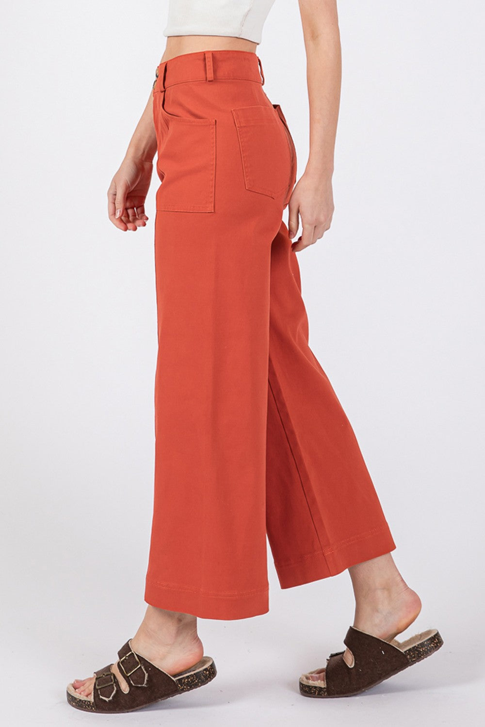 SAGE + FIG Wide Leg Cropped Pants