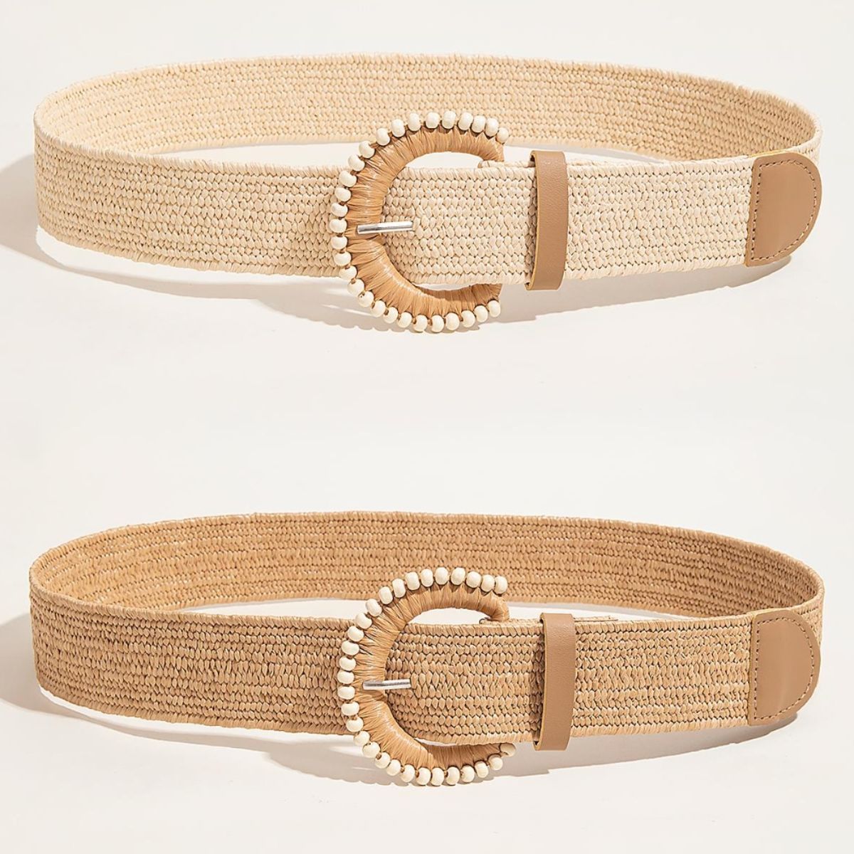 Bead Buckle Woven Belt