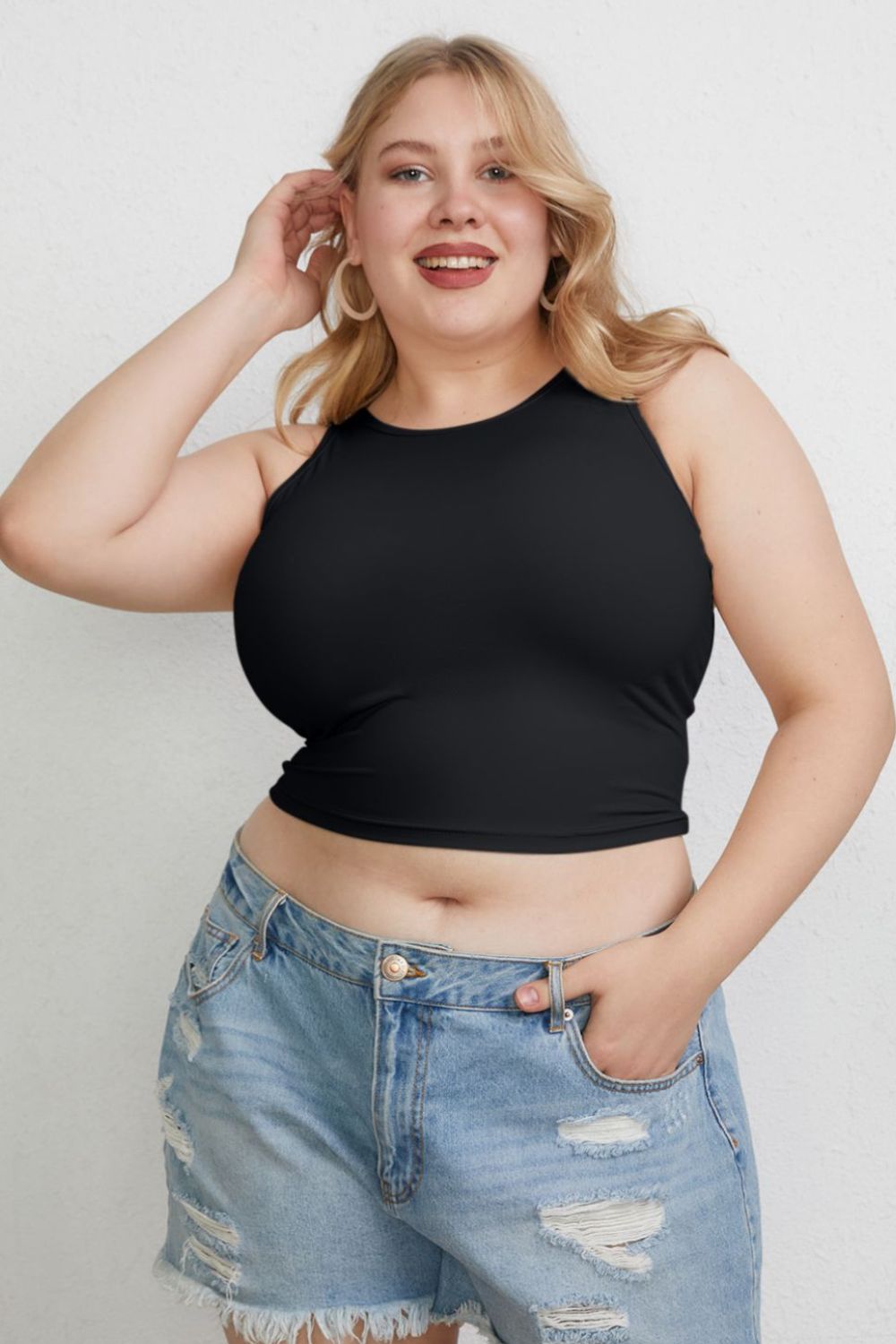 Basic Bae – Schmales Tanktop in voller Größe mit Rundhalsausschnitt