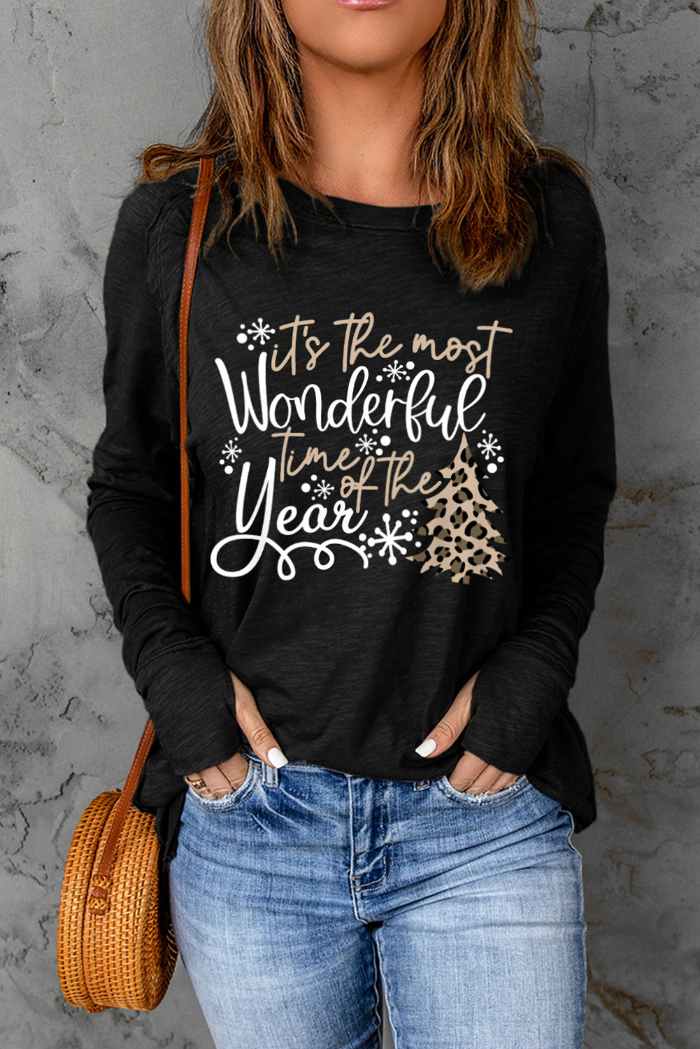 Slogan Graphic Long Sleeve T-Shirt