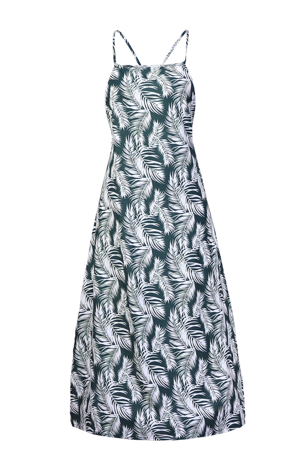 Ärmelloses Camisole-Kleid mit Schlitz und überkreuztem Muster