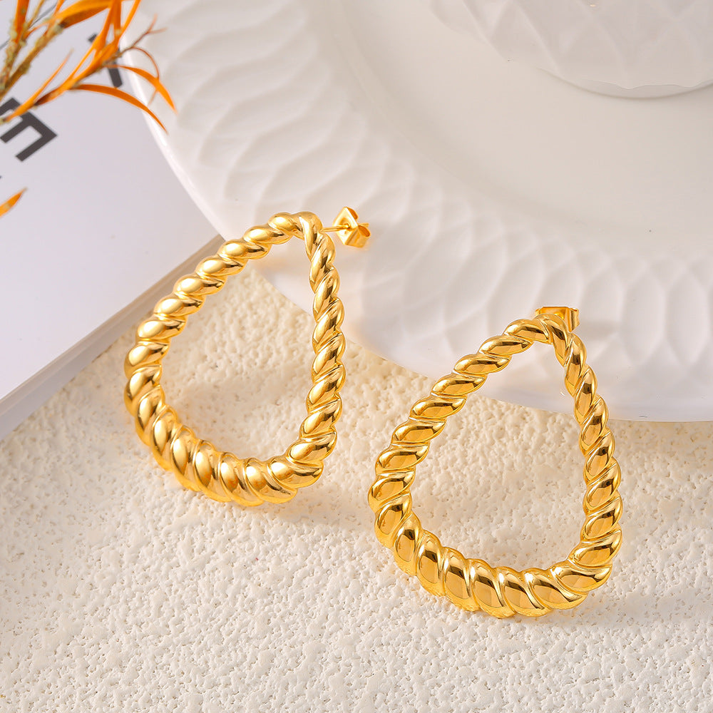 18K Gold-Plated Twisted Earrings