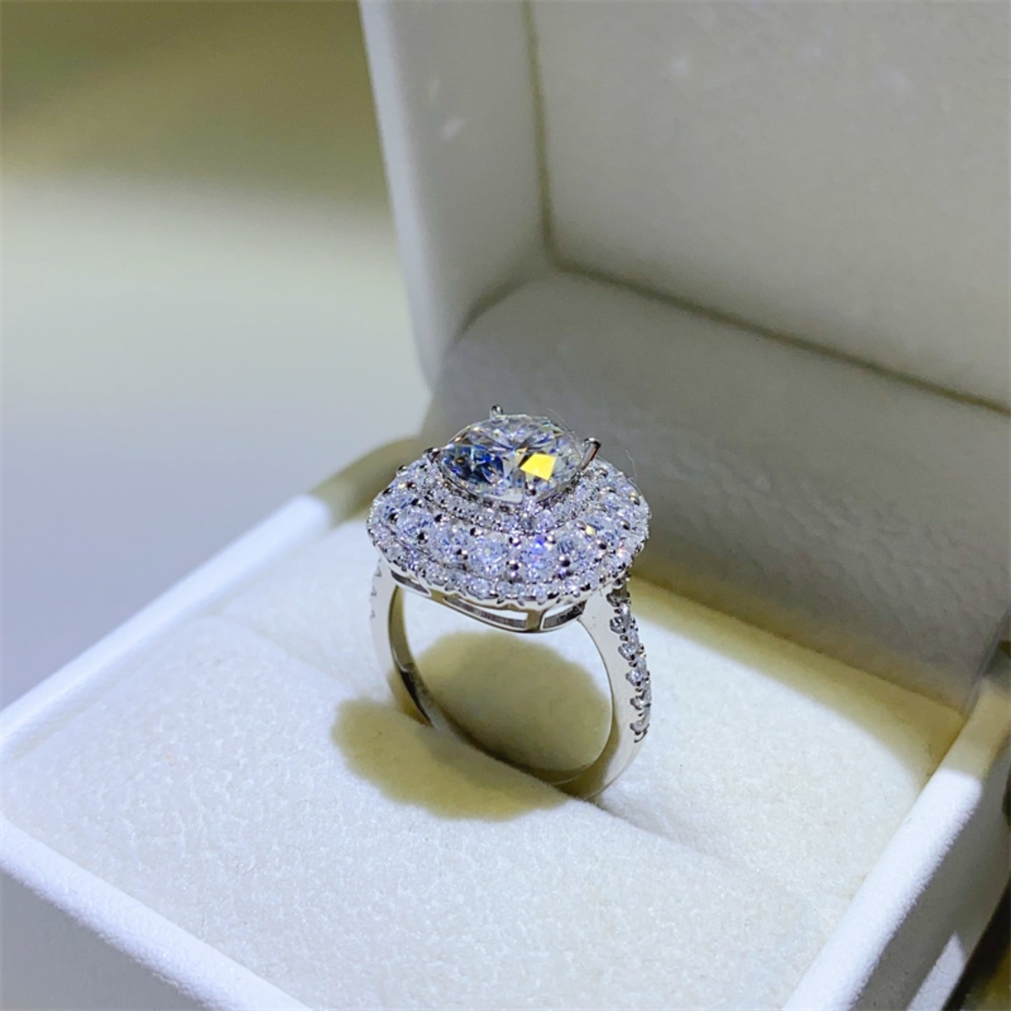 2 Karat Moissanit 925 Sterling Silber Ring