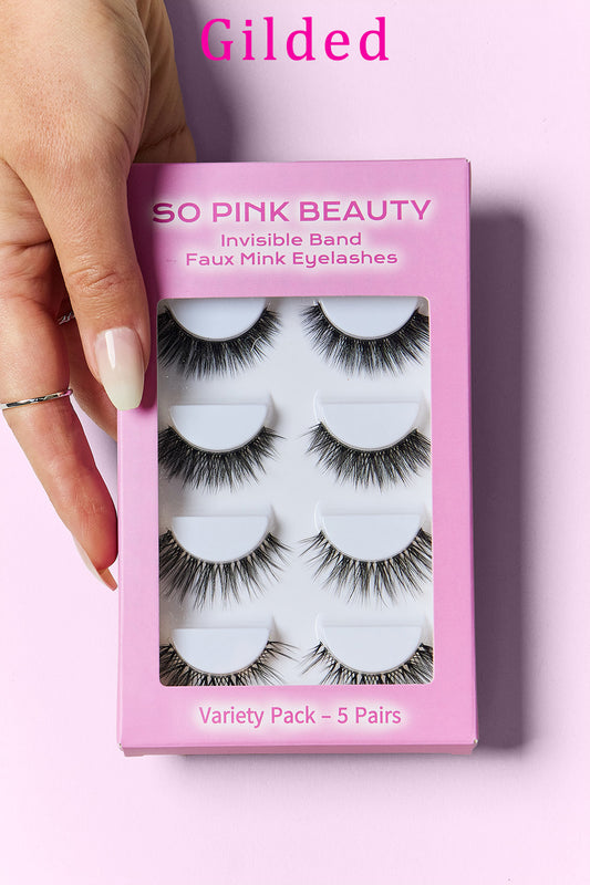 SO PINK BEAUTY Wimpern aus künstlichem Nerz, 5 Paar im Set