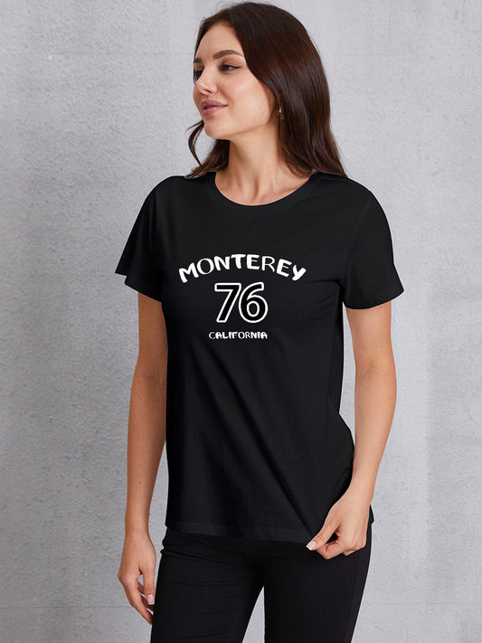 Letter Graphic Round Neck T-Shirt