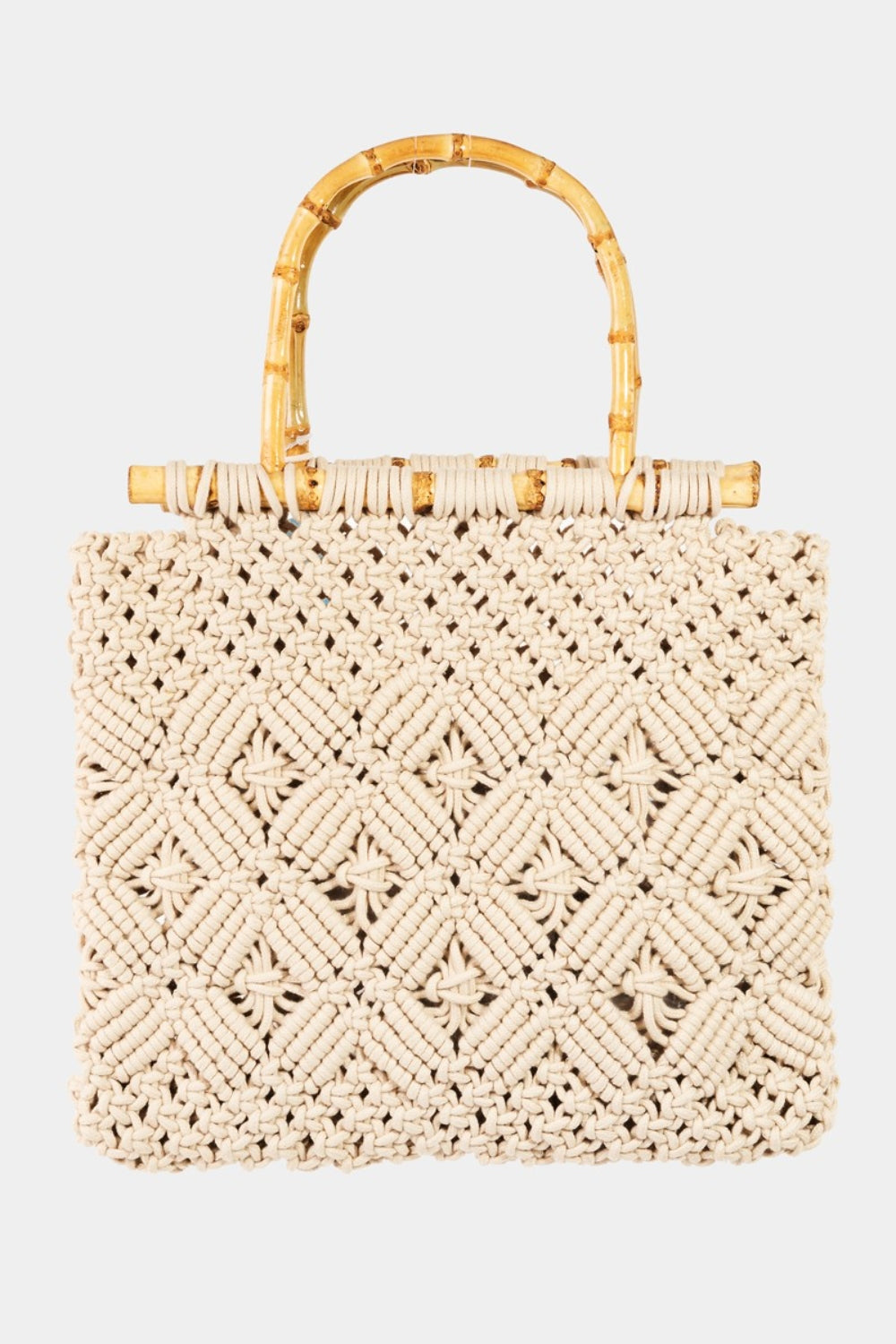 Fame Wooden Handle Braided Handbag