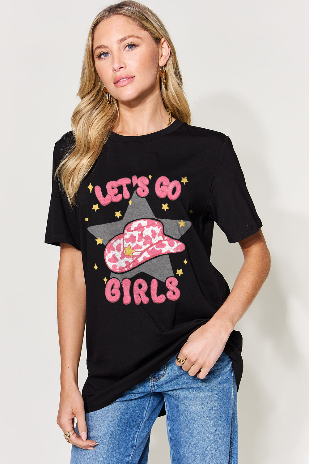 Simply Love Full Size LET'S GO GIRLS Round Neck Short Sleeve T-Shirt