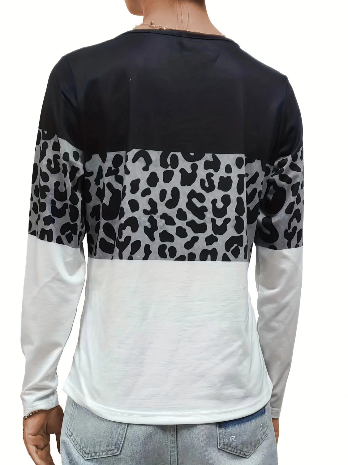 Crisscross Color Block Long Sleeve T-Shirt