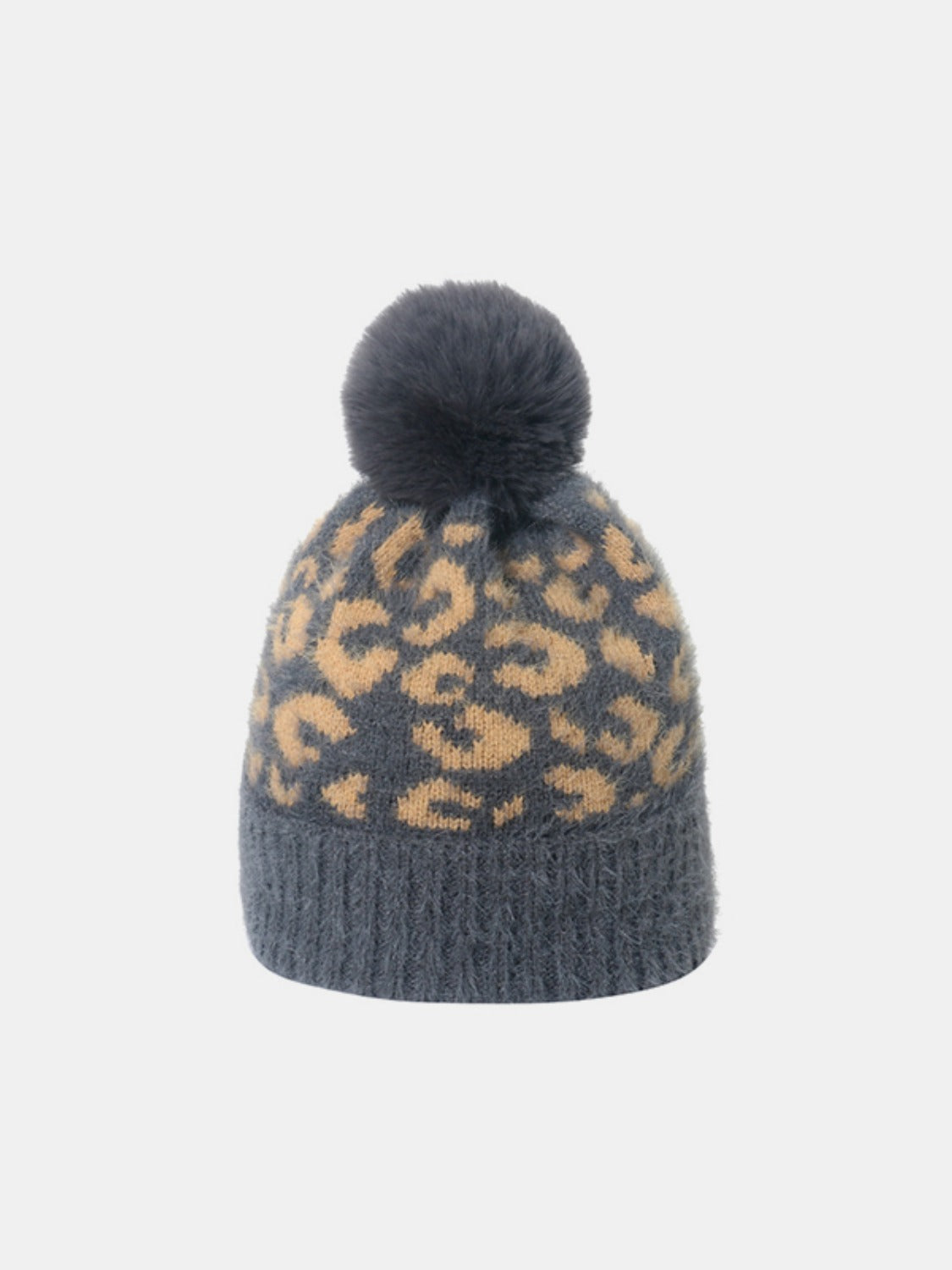 Thermal Leopard Hat with Pompom