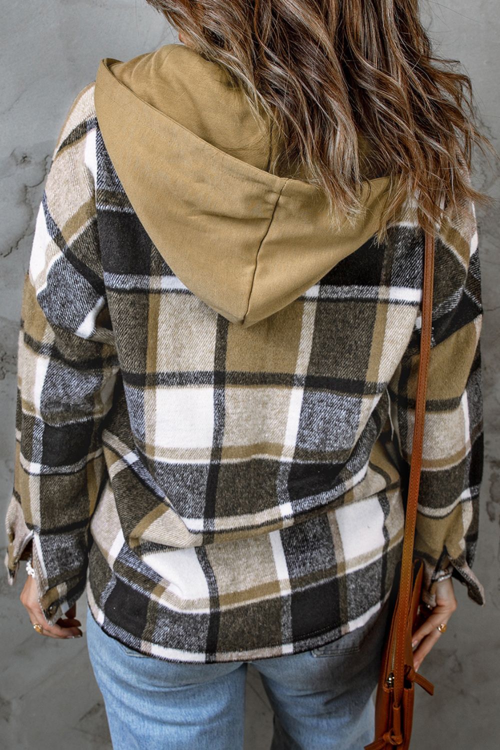 Plaid Button Up Hooded Shacket