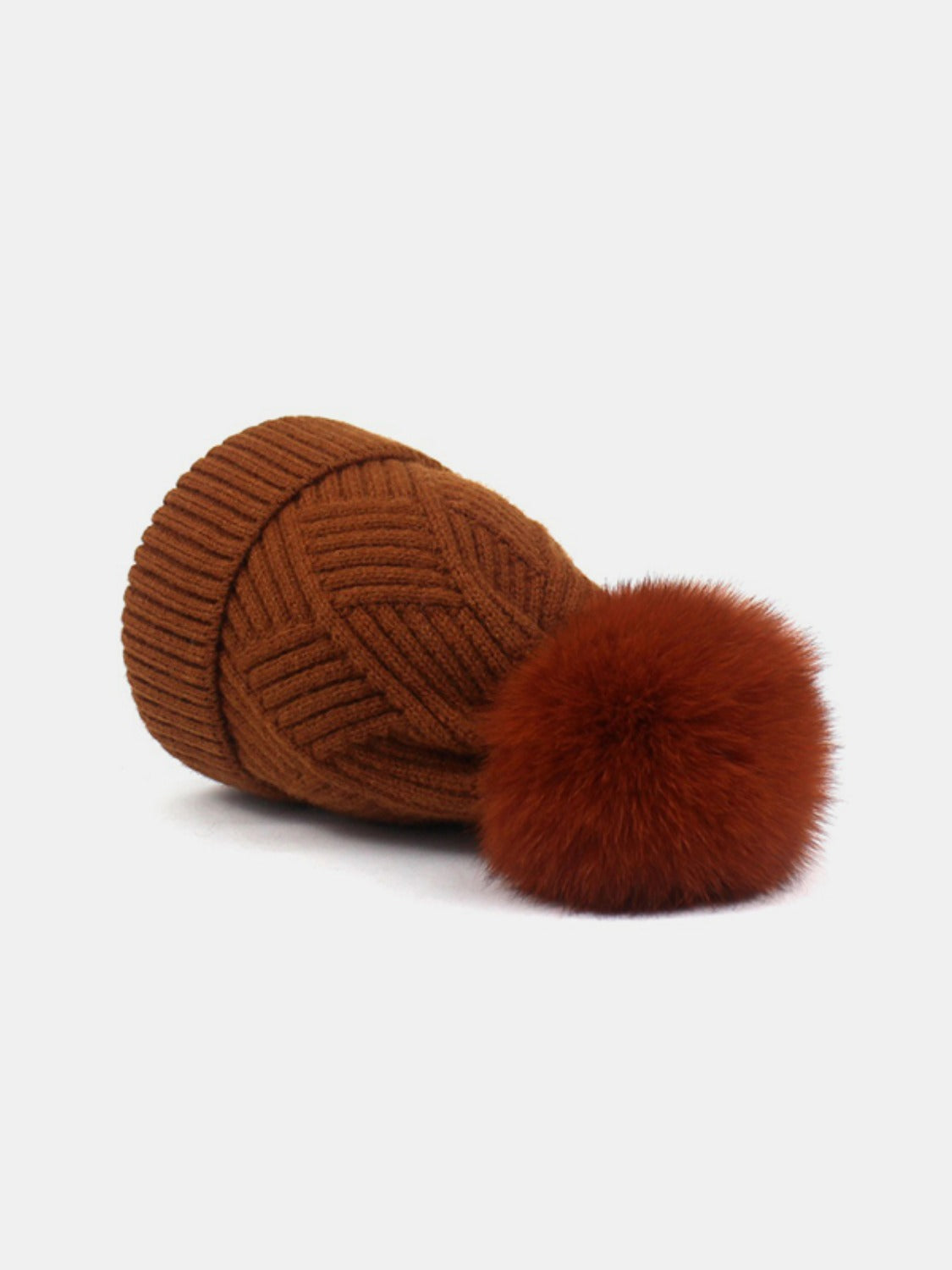 Thermal Knit Hat with Pompom