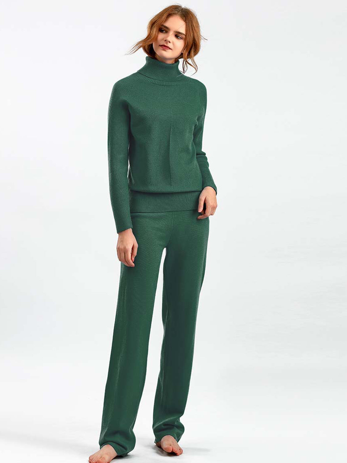 Basic Bae Turtleneck Raglan Sleeve Top and Pants Sweater Set